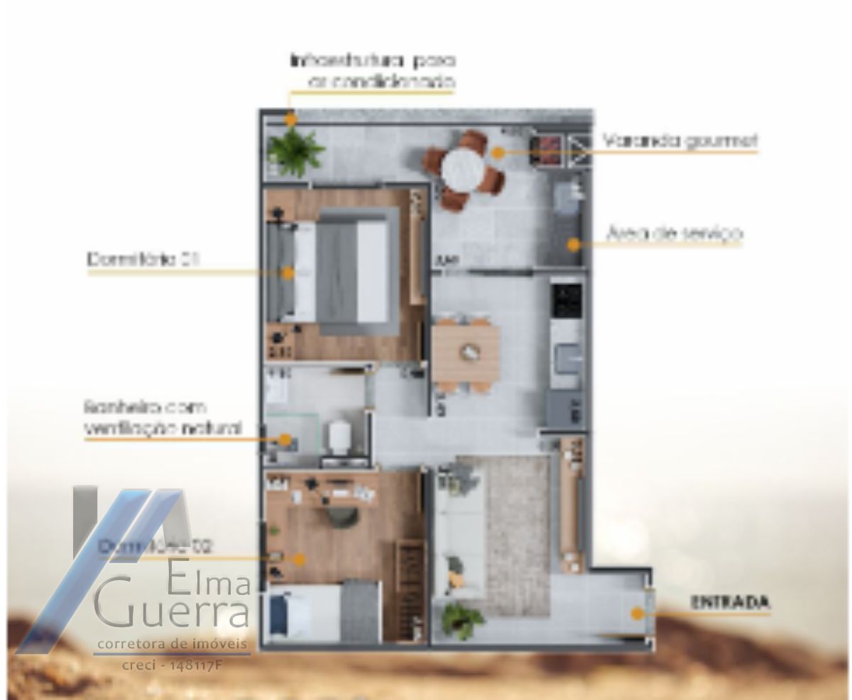Apartamento à venda com 2 quartos, 53m² - Foto 5
