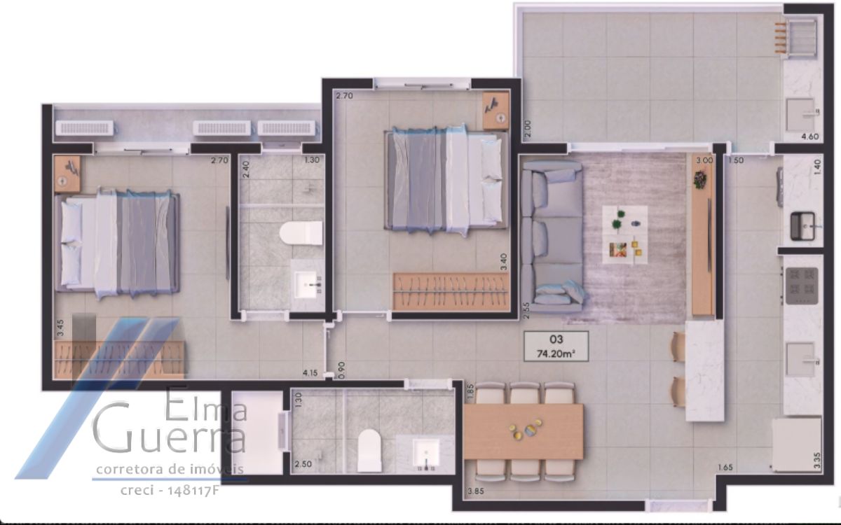 Ubatuba, Itagua - Apartamento em construção, Ampla área de Lazer, 02 Dormitórios sendo 01 Suíte, 73,65m2.
