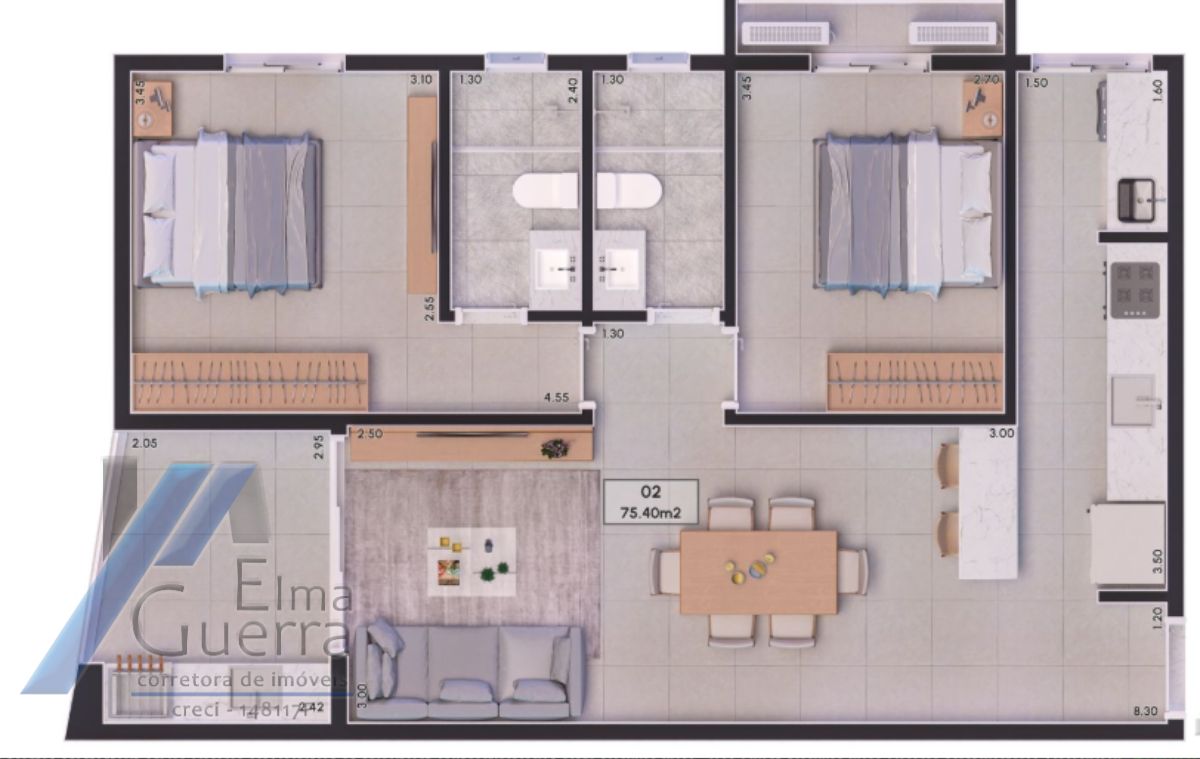 Ubatuba, Itagua - Apartamento em construção, Ampla área de Lazer, 02 Dormitórios sendo 01 Suíte, 73,65m2.
