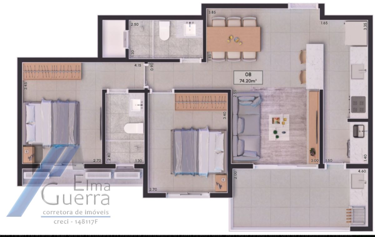 Ubatuba, Itagua - Apartamento em construção, Ampla área de Lazer, 02 Dormitórios sendo 01 Suíte, 73,65m2.