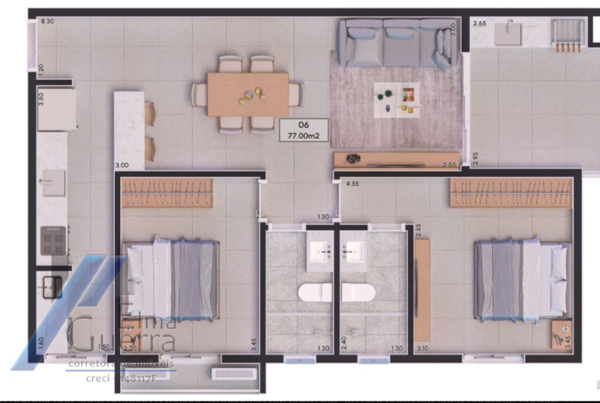 Ubatuba, Itagua - Apartamento em construção, Ampla área de Lazer, 02 Dormitórios sendo 01 Suíte, 73,65m2.