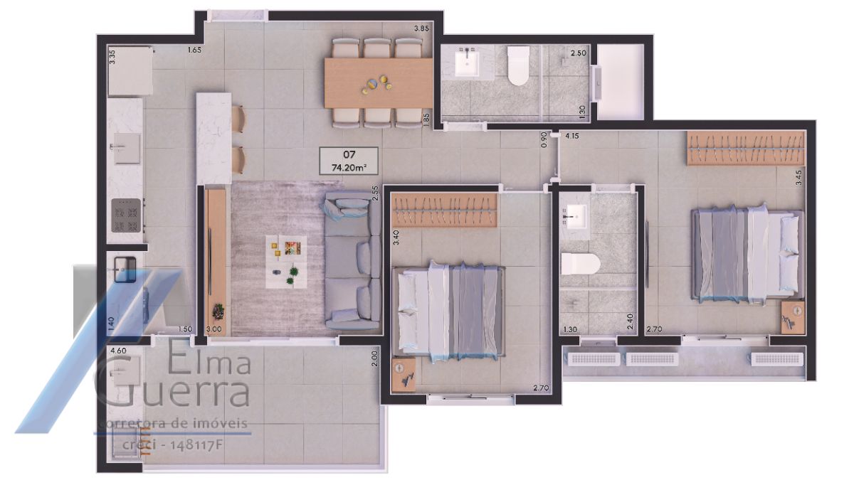 Apartamento, 2 quartos, 75 m² - Foto 9
