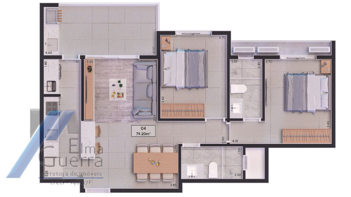 Apartamento, 2 quartos, 75 m² - Foto 6