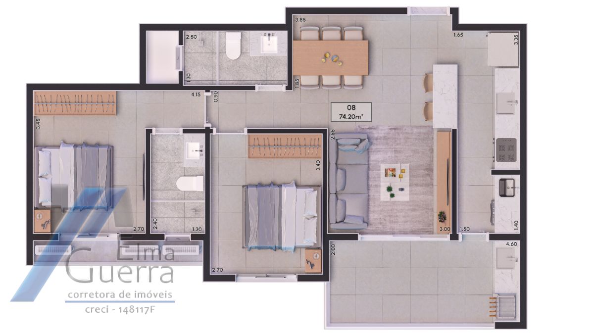 Apartamento, 2 quartos, 75 m² - Foto 10