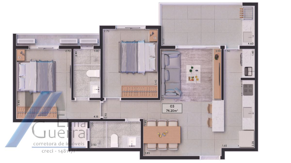 Apartamento, 2 quartos, 75 m² - Foto 5