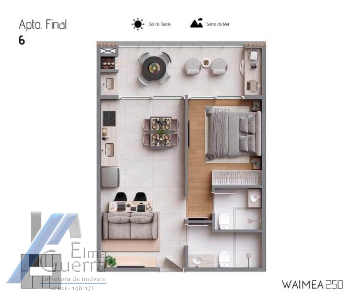Ubatuba, Praia das Toninhas. Studio de 38 e 39m2, aptos 1 suíte e 01 banheiro com 51 e 61m2 e aptos 02 suítes e 1 Lavabo com 82m2