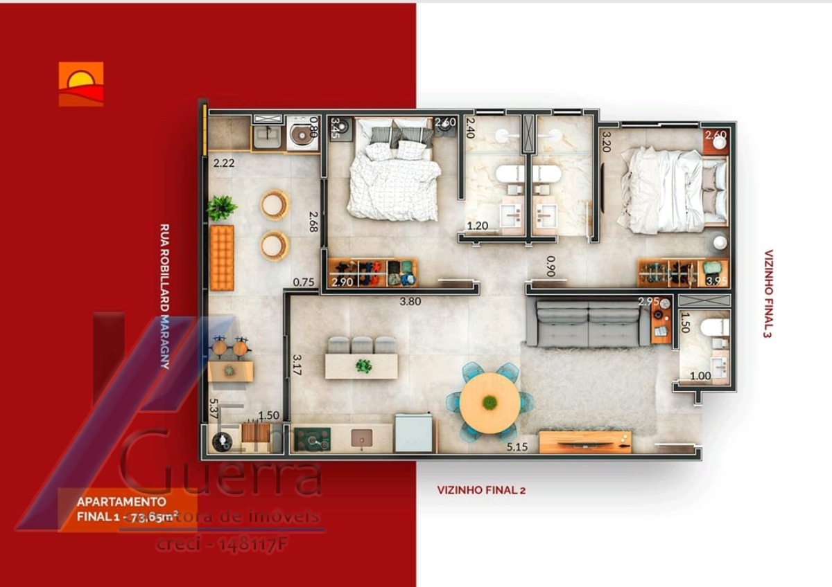 Ubatuba, Itaguá - Apartamento em construção com 02 dormitórios, sendo 01 suíte.
