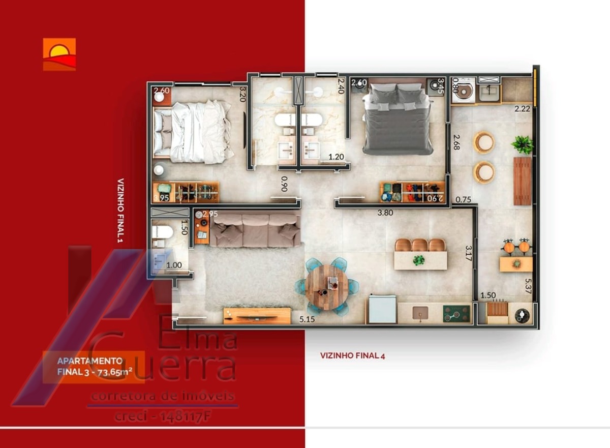 Ubatuba, Itaguá - Apartamento em construção com 02 dormitórios, sendo 01 suíte.
