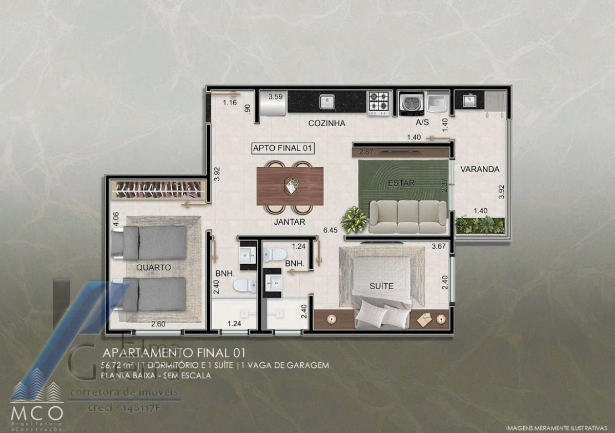Apartamento à venda com 2 quartos, 63m² - Foto 10