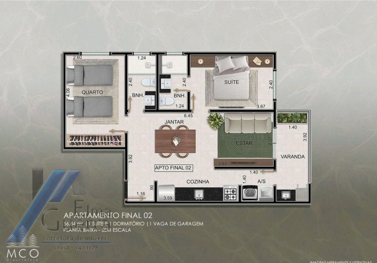 Apartamento à venda com 2 quartos, 63m² - Foto 11