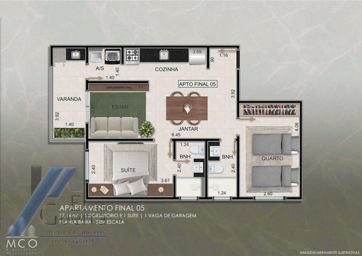 Apartamento à venda com 2 quartos, 63m² - Foto 13