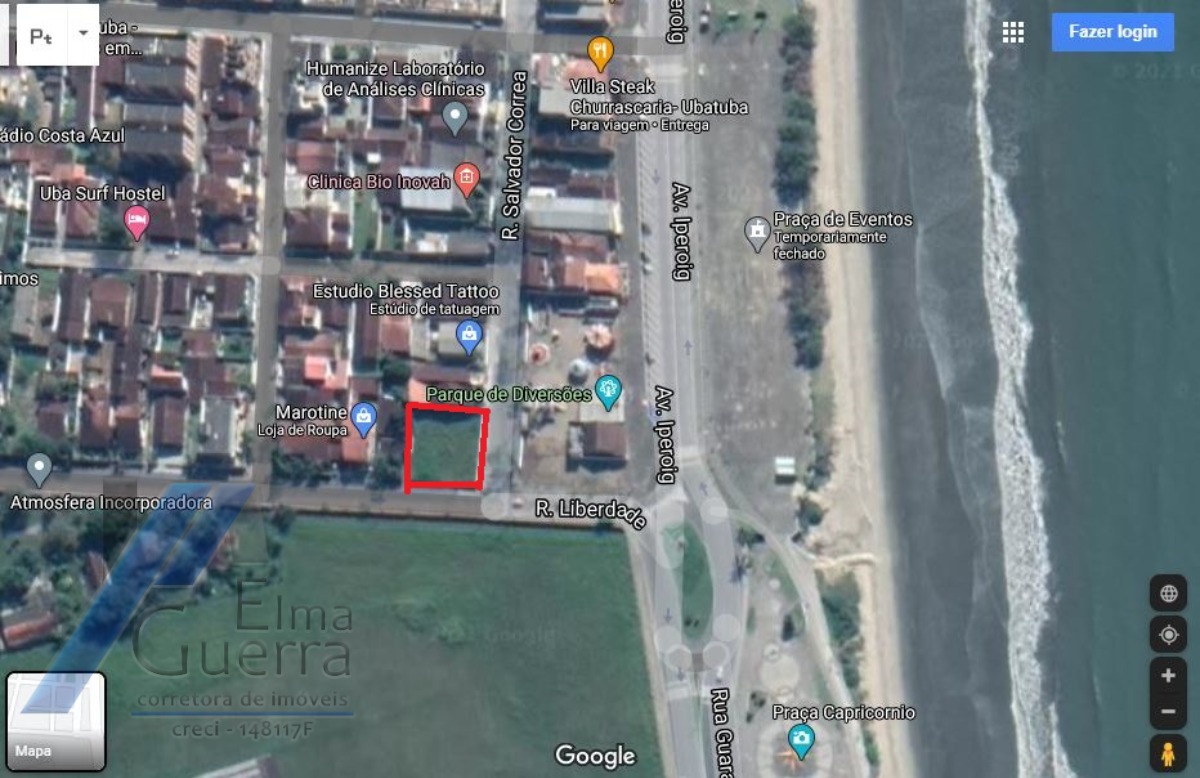 Ubatuba, Centro, Praia do Cruzeiro - Belo terreno com 668 m2, doc Escritura.