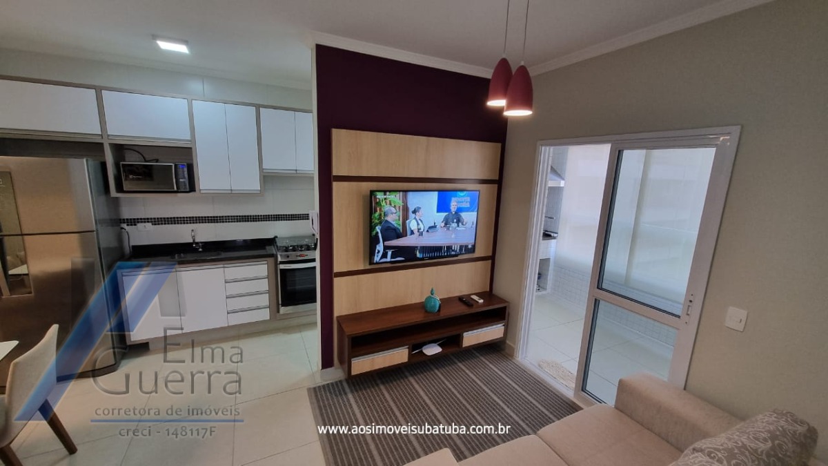 Ubatuba, Praia das Toninhas - Apartamento com 2 dormitórios sendo 01 suite, com área de lazer.