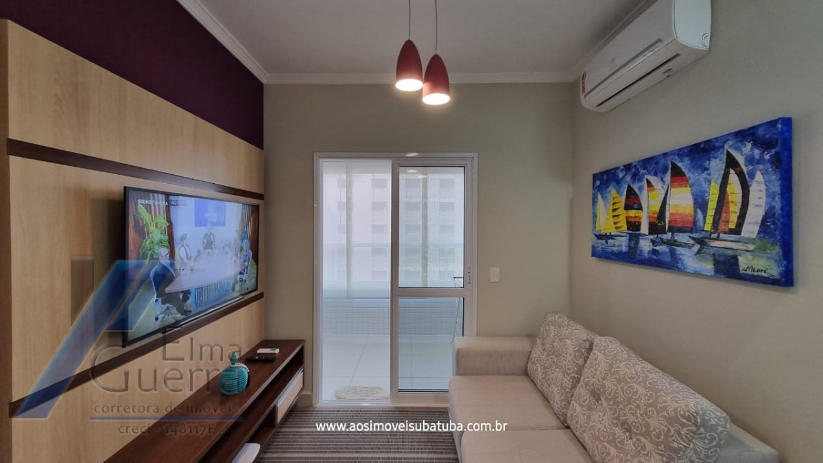 Ubatuba, Praia das Toninhas - Apartamento com 2 dormitórios sendo 01 suite, com área de lazer.