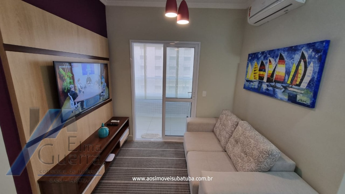 Ubatuba, Praia das Toninhas - Apartamento com 2 dormitórios sendo 01 suite, com área de lazer.