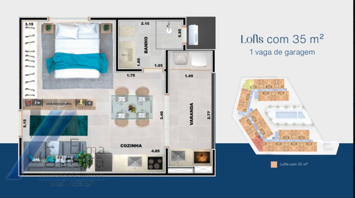 Apartamento, 1 quarto, 35 m² - Foto 9