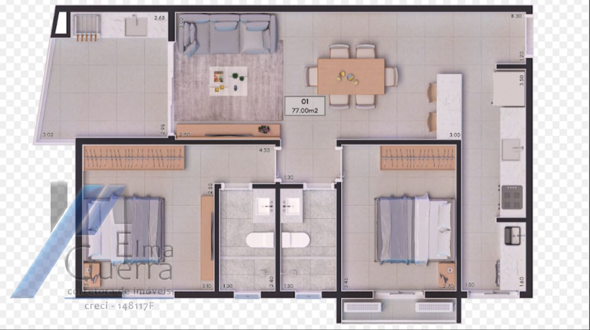 Ubatuba, Itaguá- Apartamento em construção com 03 dormitório sendo 01 suíte e área de lazer a 400mts da orla do mar.