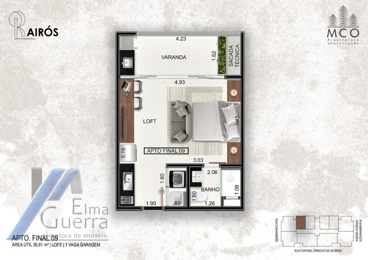 Ubatuba, Centro - Apartamento em construção com 01 suíte e área de lazer.