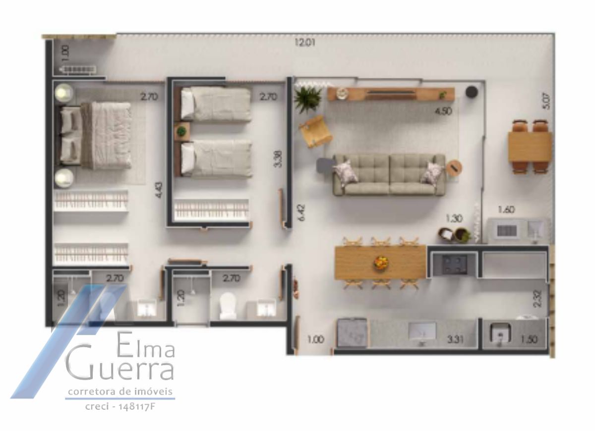Ubatuba, Tenório - LANÇAMENTO, apartamento em construção com 02 dormitórios sendo 01 suíte e área de lazer.